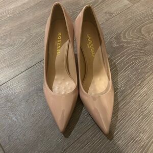 Beige Patent Leather Pumps